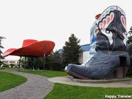 Famous Landmark South Of Seattle A Former Cowboy Themed Gas Station Built In The 1950s As Part Of A Half Completed Fr Boots Steel Toe Work Boots Seattle Hats