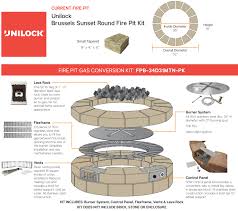 Square concrete nature gas fire pit in black Gas Conversion Kit Unilock Brussels Sunset Round Fire Pit Kit Fireboulder Com Natural Stone Fire Pits Fireplaces And More