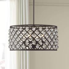 Genter 21 Wide Bronze And Crystal 4 Light Pendant 39n05 Lamps Plus Drum Pendant Lighting Pendant Lighting Pendant Light