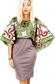 Au départ je voulais écrire un article sur le pagne. Mode Acp Robe Volante Africaine En Tissu Strech Et Pagne Wax Cousu Main Amazon Fr