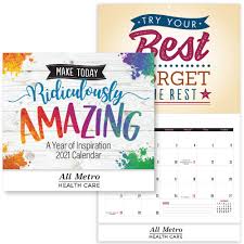Neutral graphic for any office decor with reversible formats that allow you to choose the layout that fits your office space. Make Today Ridiculously Amazing A Year Of Inspiration 2022 Wall Calendar Personalization Available Positive Promotions