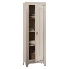 38w x 91h cabinet shown in distressed white. Adept Narrow Storage Cabinet Cobblestone Sauder Target