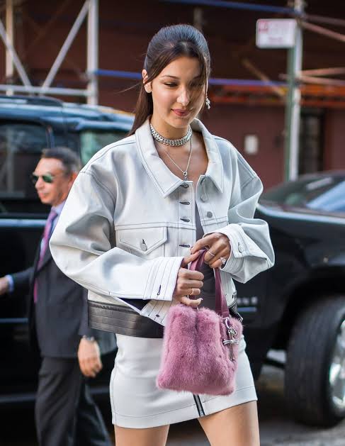 Bella Hadid Pink Chrome Hearts Purse | PS Fashion
