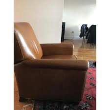 Declan leather 360 swivel chair. Pottery Barn Irving Leather Recliner Chair In Chestnut Aptdeco