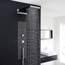 P Add Designer Style To Your Bathroom With The Interval Concealed Thermostatic Shower Panel From Hudson Reed Shower Panels Black Shower Curtains Shower Tower