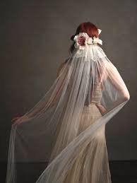 Featured Shop Gardens Of Whimsy Wedding Veil Vintage Blush Wedding Gown Bridal Circlet