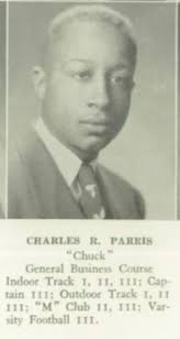It is with great sadness that we announce the passing of Charles “Chuck”  Parris '47. Parris was an outstanding athlete he was a member of the  Mustangs Football team as a Half