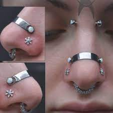 Custom Facial Piercings From Your Aesthetic Ambition Piercing And Tattoo In Marina Del Rey Ca Nose Jewelry Facial Piercings Diamond Shape Earrings