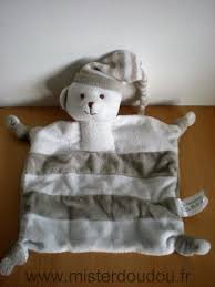 Doudou Ours Credit Mutuel Blanc Gris Raye Doudou Ours Doudou Doudou Perdu