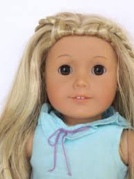 Girls with brown hair, new york, ny. American Girl Kailey Doll Blonde Hair Brown Eyes Side Braids Retired Blue Dress 1727777535