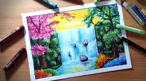 Momocha akan sangat berterima kasih untuk tidak menggunakannya untuk kepentingan. Menggambar Pemandangan Air Terjun Drawing Waterfall Scenery Youtube