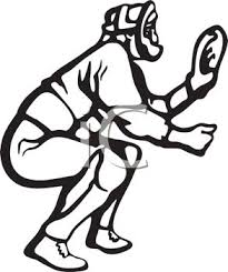 Download Baseball Catcher Crouching Behind The Plate Royalty Free Clip Art Picture