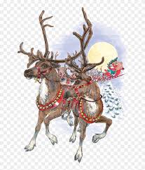 Choose your favorite santa sleigh drawings from millions of available designs. Santas Sleigh And How Christmas Vintage Png Reindeer Clipart 5546864 Pikpng