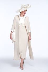 Cream Tea Length Mother Of The Bride Dress With Long Jacket Party Evening Dress Mother Of The Bride Jackets Mother Of Groom Dresses Mother Of The Bride Dresses
