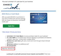 I'm not saying using my chase ink referral link will guarantee you will get approved. Chase Ink Business Unlimited 500 Offering Showing 9 20 End Date Doctor Of Credit