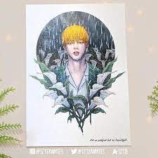 Love yourself portrait fine art print set,. Bts Jin Epiphany Shimmering Postcard Art Print 12terabytes Shop