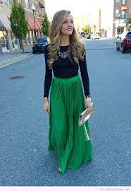 Green Maxi And Black Blouse Wedding Guest Outfit Winter Winter Wedding Outfits Fashion