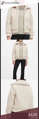 Banana Republic Sherpa Bomber Jacket In Off White In 2020 Clothes Design Bomber Jacket Jackets