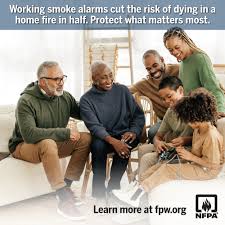 It's FIRE PREVENTION WEEK! Todays Tip!!! Working smoke alarms cut the risk  of dying in a home fire in half. Protect what matters most.