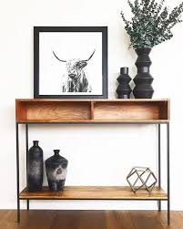 Industrial Storage Console Entryway Decor Decor Console Table Styling