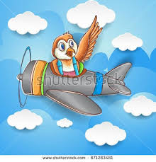 Birds Flying In The Sky Cartoon Cute Bird Flying Around The Sky With Plane Wallpaper Kids T Shirt Design Vector Cartoon Illustration Cute Birds Logo Inspiration Birds Flying
