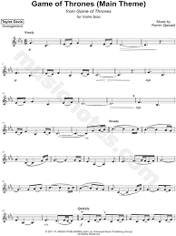 Taylor Davis Game Of Thrones Main Theme Sheet Music Violin Solo In C Minor Download Print Sheet Music Violin Sheet Music Violin