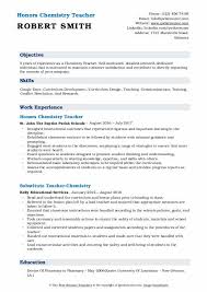 A functional resume format for fresher chemists usually highlights qualification, certification, accomplishment. Chemistry Teacher Resume Samples Qwikresume