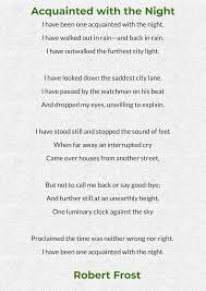 Acquainted With The Night Poem By Robert Frost Night Poem Robert Frost Poems Poems