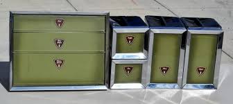 vintage metal kitchen canister set lady