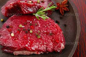Raw Fillet Mignon On Cast Iron Pan Realistic Photos Stuffed Peppers Fillet Mignon Cooking