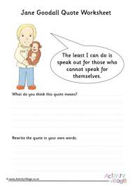 Jane Goodall Quote Worksheet In 2020 Jane Goodall Quotes Jane Goodall Frederick Douglass Quotes