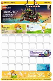 April 2020 Lego Brand Retail Store Calendar Toys N Bricks Lego News Blog