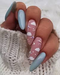 Cute Long Nails Dream Nails Sky Nails Cute Acrylic Nails It looks white with white skin, embellished with decorations such as gold foil, pearl inspiring easter nails designs | naildesignsjournal.com.