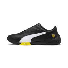 Scuderia Ferrari Kart Cat Iii Shoes Black White Blazing Yellow Motorsport Shoes Puma Black Puma