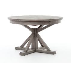 No new trees need to be cut down to construct your reclaimed wood round dining table, giving you confidence that your piece will also make a positive. Hart Round Reclaimed Wood Pedestal Extending Dining Table Pottery Barn