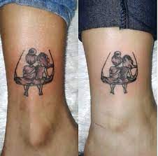 Sister On Swing Tattoo Sister Tattoo For 2 Matching Sister Tattoos Tattoos For Daughters