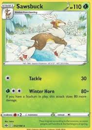 User first used in notes; Sawsbuck Tackle Winter Horn Pokemon Cardmarket