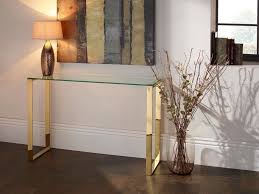 Asger Glass Top Console Table In Steel Gold Or Rose Gold Metal Frame Ebay