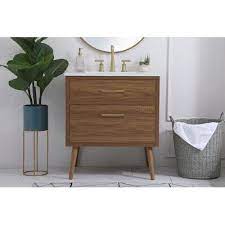 It is so beautifully made, the drawers are all soft close, and it looks stunning in our bathroom. George Oliver Joel 30 Single Bathroom Vanity Set Base Finish Walnut Brown Single Bathroom Vanity Bathroom Vanity Wood Bathroom Vanity