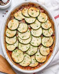 Finely dice the onions and garlic. Easy Greek Zucchini Moussaka Recipe Healthy Fitness Meals