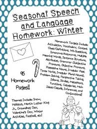 Seasonal Speech And Language Homework Winter Speech And Language Multiple Meaning Words Word Sentences