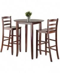 Winsome Fiona 3 Piece High Round Table With Ladder Back Stool Reviews Furniture Macy S In 2020 High Top Table Kitchen Pub Table Sets High Top Tables
