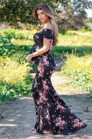 Black Fitted Maternity Midi Dresses In New Styles Maternity Dresses For Photoshoot Lace Maternity Dress Maternity Long Dress