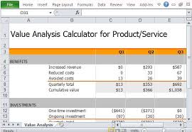Free Value Analysis Calculator For Products And Services Analysis Excel Templates Office Templates
