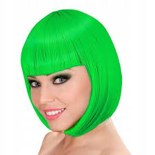 PERUKA LOU LOU ZIELONA KRÓTKA BOB Z GRZYWKĄ (8003558097616) • Cena, Opinie  • Peruki 15184525863 • Allegro