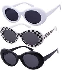 $9.49 shipped kurt cobain sunglasses black/black lens #retro #clout. Amazon Com Vintage Clout Goggles Bold Oval Retro Kurt Cobain Women Sunglasses Clout Uv Lens Pack Of 3 Clothing