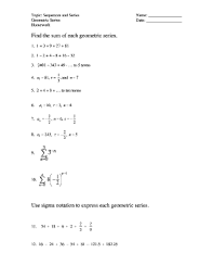 Mcr3u jensen general formula for an arithmetic series if the increase is arithmetic, how many members were there in. Geometric Series Worksheet Pdf Fill Online Printable Fillable Blank Pdffiller