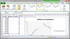 Connect The Line For A Chart In Excel And Skip Blanks