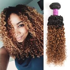Two tone hair color as its name suggests is a blend of two separate yet complementary shades that create an interesting contrast either as subtle highlights or as an ombre look. Amazon Com Ombre Human Hair Bundles Brazilian Curly Hair 2 Tone Ombre Brown Kinkys Curly Wave Human Hair Weave T1b 30 Color 22 Beauty