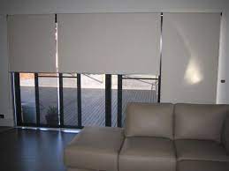 See more ideas about electric blinds, blinds, blinds for windows. Double Roller Blinds Over Sliding Doors 2 Door Blinds Sliding Doors Sliding Door Blinds